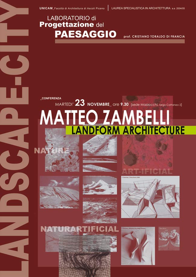 Laboratorio di Progettazione del Paesaggio _ Facoltà di Architettura di Ascoli Piceno