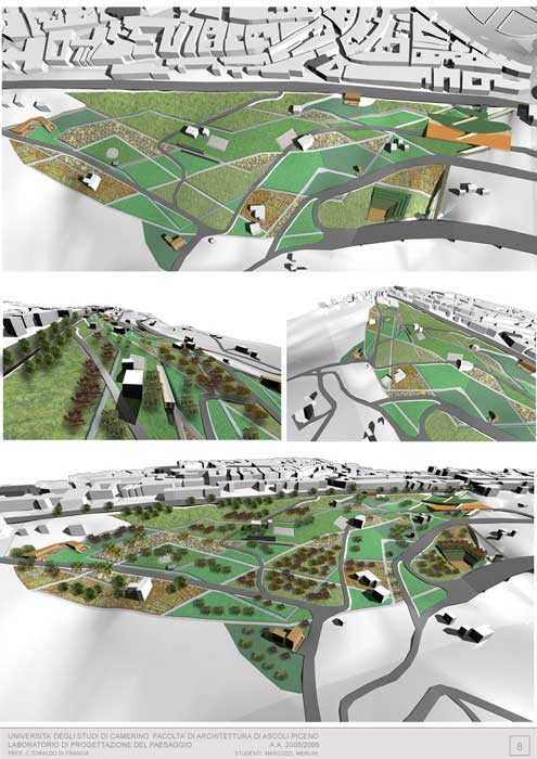Laboratorio di Progettazione del Paesaggio Unicam Facoltà di Architettura di Ascoli Piceno - il parco delle Fonti a nord di macerata 