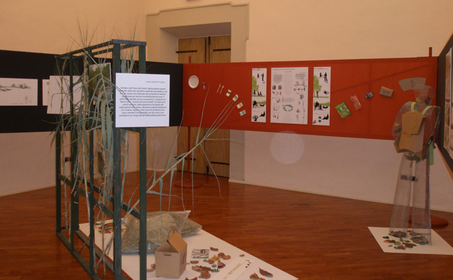 Laboratorio di Progettazione del Paesaggio Unicam Facoltà di Architettura di Ascoli Piceno - mostra a palazzo gradari, Pesaro sul parco del fiume Foglia - 2008
