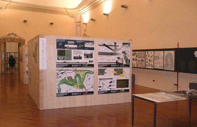 Laboratorio di Progettazione del Paesaggio Unicam Facoltà di Architettura di Ascoli Piceno - mostra a palazzo gradari, Pesaro sul parco del fiume Foglia - 2008