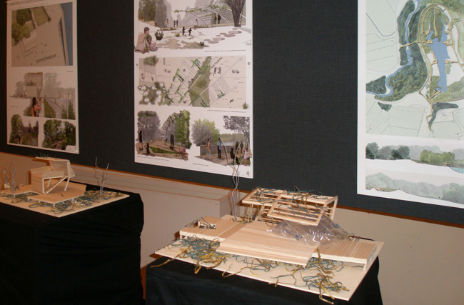 Laboratorio di Progettazione del Paesaggio Unicam Facoltà di Architettura di Ascoli Piceno - mostra a palazzo gradari, Pesaro sul parco del fiume Foglia - 2008