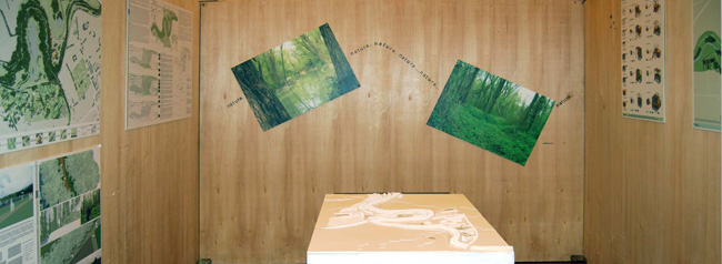 Laboratorio di Progettazione del Paesaggio Unicam Facoltà di Architettura di Ascoli Piceno - mostra a palazzo gradari, Pesaro sul parco del fiume Foglia - 2008