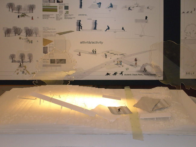 Laboratorio di Progettazione del Paesaggio Unicam Facoltà di Architettura di Ascoli Piceno - mostra a palazzo gradari, Pesaro sul parco del fiume Foglia - 2008